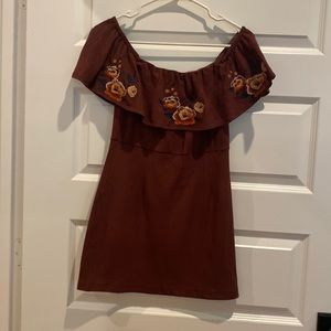 Suede off the shoulder dress size small
